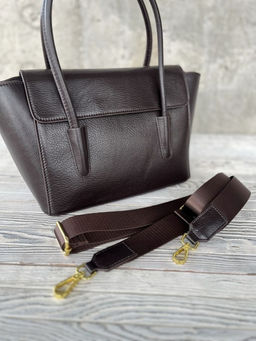 Женская кожаная сумка с клатчем 509286 Кофе