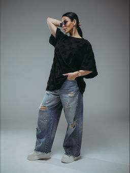 Ирбис футболка женская (махра Микки черный)