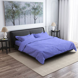 Простыня на резинке Евростандарт Линия 2/1 фиалковый 160х200см, свесы 27см, бязь Комфорт 121г/м2, хлопок 100%, упаковка классическая ПВХ 28х41см, Домашняя мода (Россия)  фото 2