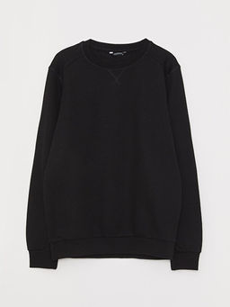 Bisiklet Yaka Uzun Kollu Erkek Sweatshirt