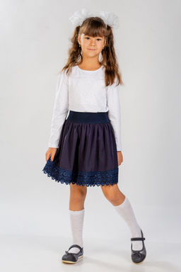 Футболка с длинным рукавом детская из кулирки с лайкрой Снежинка белый - Амадэль фото 4