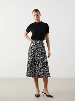 Beli Lastikli Desenli Kad?n Etek