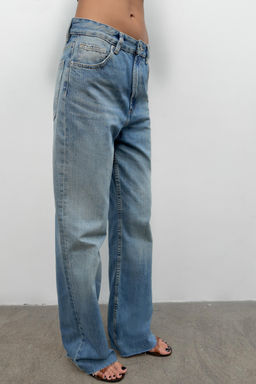 JEANS TRF WIDE LEG TIRO ALTO / Azul - Zara фото 2