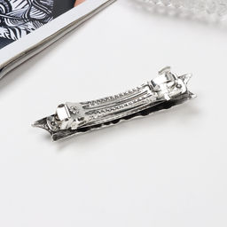 Заколка - автомат для волос «Софи», жатка, 9 см, серебро