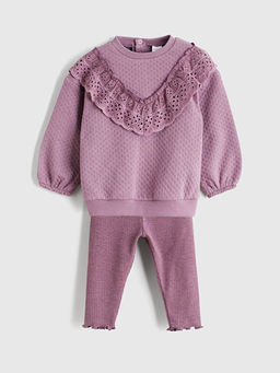 Bisiklet Yaka K?z Bebek Sweatshirt ve Tayt