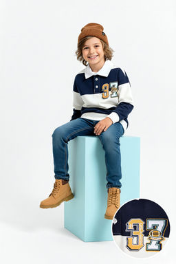 Ekru Nak?sl? Regular Erkek Cocuk Orme Sweatshirt TKDAW26SW00057