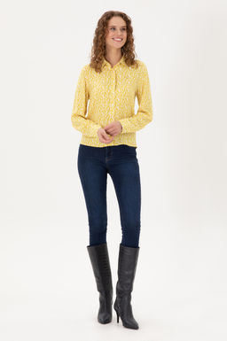 Женская желтая рубашка с длинным рукавом Неожиданная скидка в корзине - U.s. polo assn фото 4