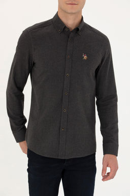 U. S. Polo Assn / Мужская черная базовая рубашка с длинным рукавом - U.s. polo assn фото 20