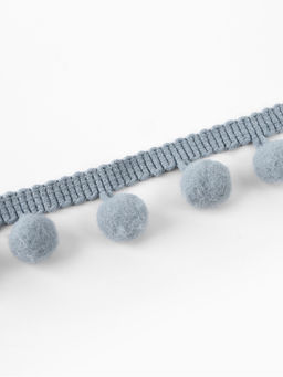 Тесьма декоративная с помпонами, 25±5 мм, 8±0.5 м, серая