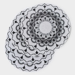 Набор салфеток сервировочных Доляна Мандалы, 4 шт, d=38 см, цвет белый