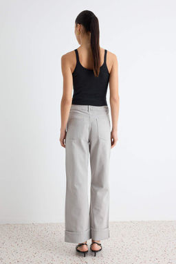 Gri D_K_ML_ Pa_a Detayl_ Y_ksek Bel Wde Leg Jeans TWOAW27JE00052 - Trendyolmilla фото 5