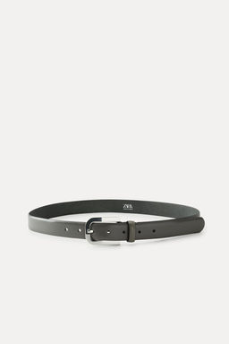 LEATHER BELT WITH METAL BUCKLE - Zara фото 2