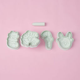 Плунжеры и печати кондитерские Доляна Новый год, 2 в 1, набор 4 шт., пластик, белые