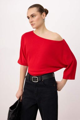 Antrasit Relaxed Kay?k Yaka Yarasa Kol Truvakar Crop Soft Touch Orme Bluz TWOSS26BZ00059 - Trendyolmilla фото 13