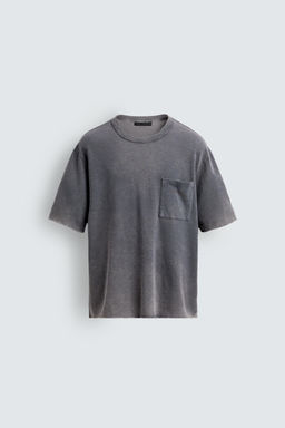 CAMISETA PUNTO RELAXED FIT LAVADO / Azul lavado - Zara фото 7