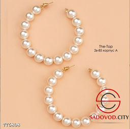 Серьги большое жемчужное кольцо