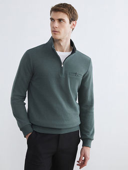 Fermuarl? Dik Yaka Erkek Sweatshirt