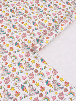 Цена за 2 шт. Бумага упаковочная глянцевая «Единорожки», 70×100 см, 1 лист