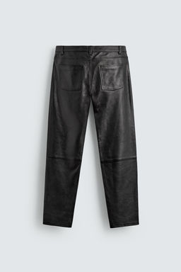 LEATHER SLIM FIT TROUSERS - Zara фото 8