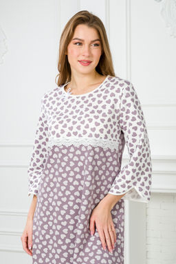 Ночная сорочка женская из футера Капучино сердца - Амадэль фото 7