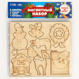 Роспись по дереву. Магнитный набор Новый год - Лесная мастерская фото 5