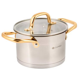 Кастрюля нерж, 1.9 л, с крыш, крыш стекло, Daniks, Лайнс, индукц, SD-072-16 (505755)