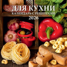 Календарь настен. перекид., на скрепке, 285*285мм, 6л., 2026г. "Для кухни. Календарь с рецептами" (0426008)