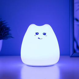 Фигурка световая RISALUX «Антистресс мякиш кошечка», LED-ночник, RGB, от батареек, 3×ААА, 9.5×9.5×10.5 см