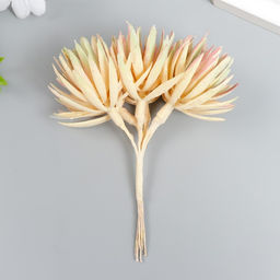 Декор для творчества «Игольчатая астра» 1 букет=6 цветков карамельный 4×13 см