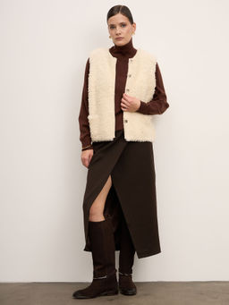 Жилет из кашемира женский 16147 кремовый