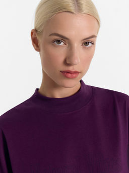 Футболка женская фиолетовая с цветком инжир +печать 112874 - Mark formelle фото 5