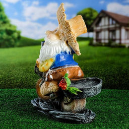 Садовая фигура - фонарь «Лесовик на велосипеде с фонарём» из полистоуна, 50 см, МИКС