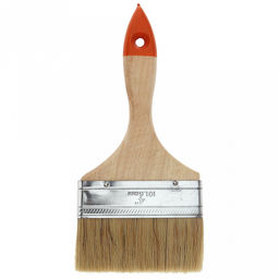 Кисть малярная "Мастер-1" 98мм, толщина 15мм, натуральная щетина длина 48мм, деревянная, лакированная ручка (общий р-р 21,5х9,8х1,6см) (Китай)