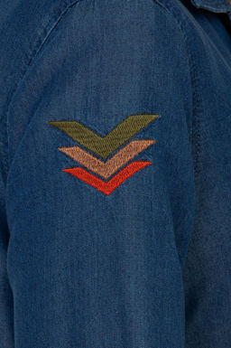 Женская темно-синяя джинсовая рубашка - U.s. polo assn фото 14