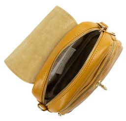 Сумка женская Sefaro из телячьей кожи зернистая выделка жёлтая средняя  фото 2