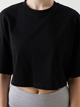 Bisiklet Yaka Oversize Kad?n Spor Ti??rt