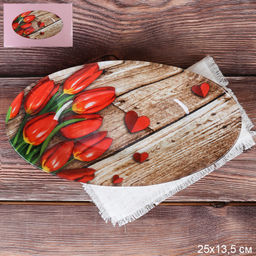 Блюдо овальное глубокое 25 см / S441210S DD436 GREY /уп 6/36/ цветная коробка