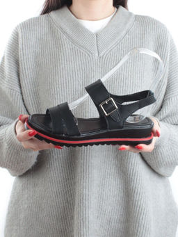 08-PEXL76-2 BLACK Босоножки женские (натуральная кожа)