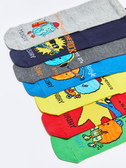 Desenli Erkek ?ocuk Soket ?orap 7li - Waikiki фото 3