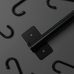 Рейлинговая система для кухни, 57 см, 5 крючков, чёрная