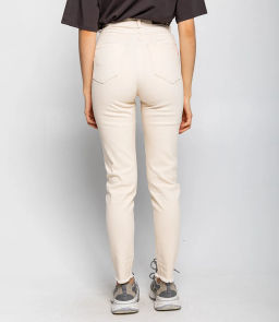 Джинсы #МСК6092, светло-бежевый