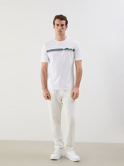 Bisiklet Yaka Bursa Bask?l? Penye Erkek Ti??rt