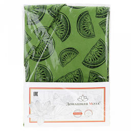 "Астурия, зеленый" Скатерть 200х145см, длина стола до 160см, на 6-8 персон, хлопок "Премиум" 186г/м2, "Домашняя мода" (Россия)