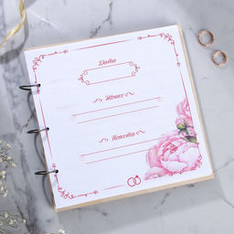 Книга пожеланий на свадьбу, в деревянной обложке «Резная»