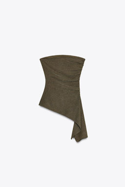 TEXTURED BANDEAU TOP - Zara фото 21