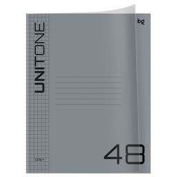 Тетрадь 48л. BG "UniTone" клетка (Т5ск48_пл 06760) пластиковая серая обложка
