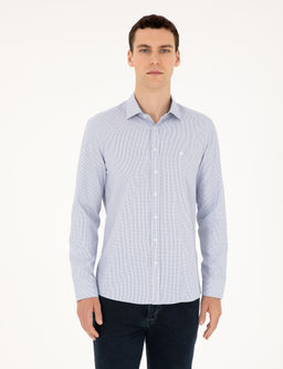 A__k Mavi Slim Fit Uzun Kollu G_mlek