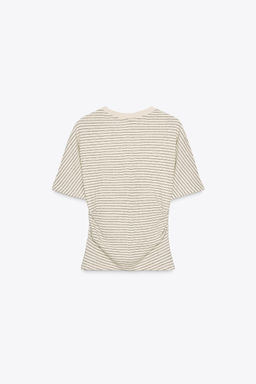 RUSTIC RUCHED T-SHIRT - Zara фото 17