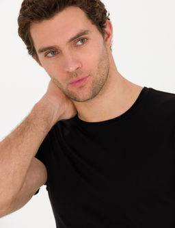 Черная облегающая базовая футболка - Cacharel фото 2