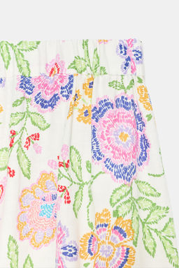 PANTAL?N ESTAMPADO FLORAL CON LINO / Multicolor - Zara фото 7